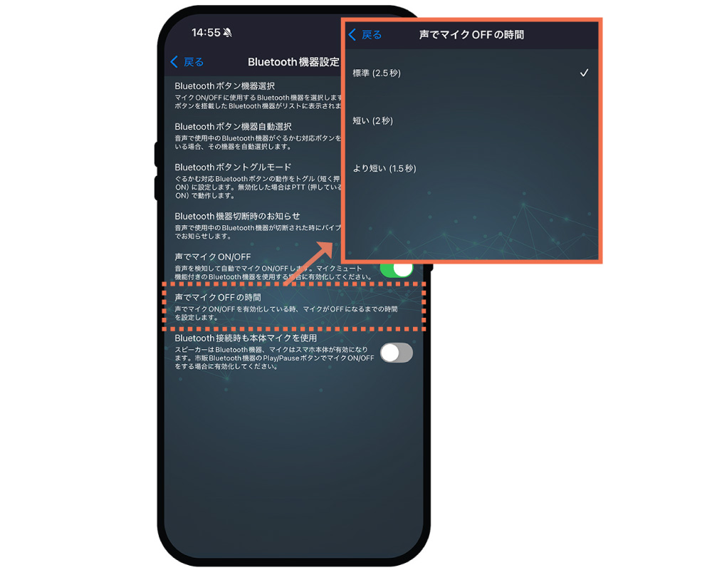 声でマイクOFFの時間
